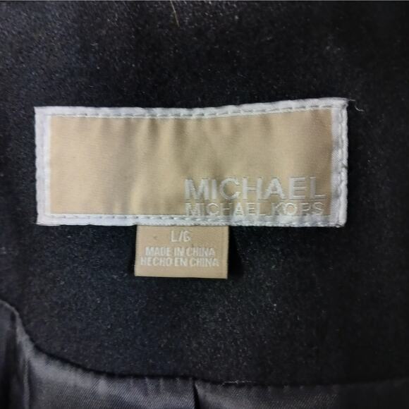Michael Michael Kors Women's Peacoat Size Large Black Wool Blend Winter Coat - Picture 4 of 7